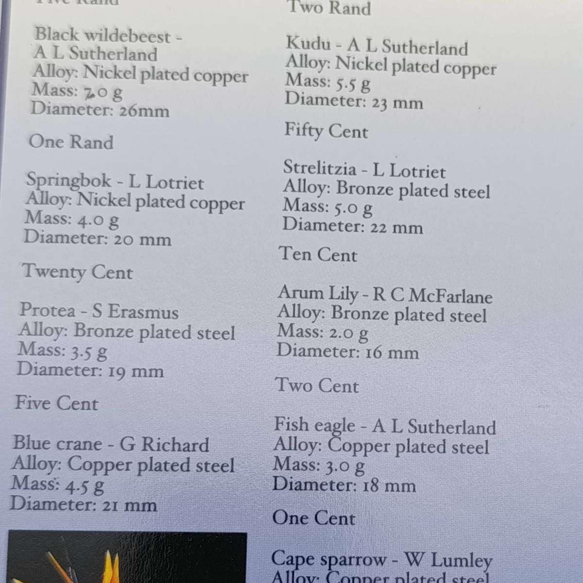 1999 South African uncirculated coin set