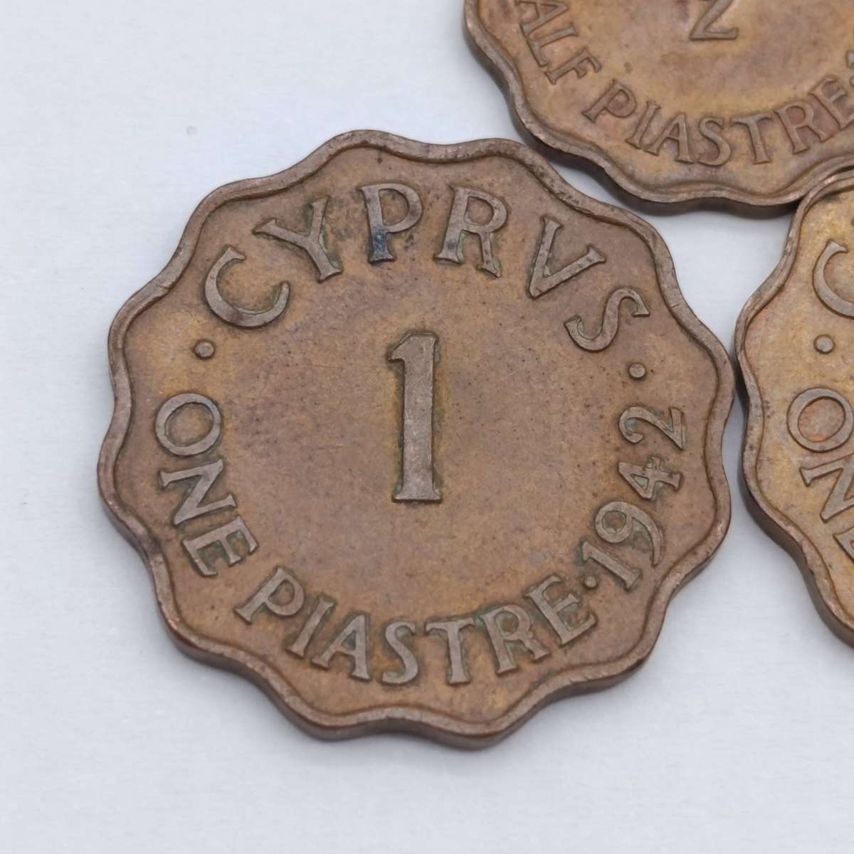 Cyprus 1942 & 1944 Paistres plus 1944 half piastre