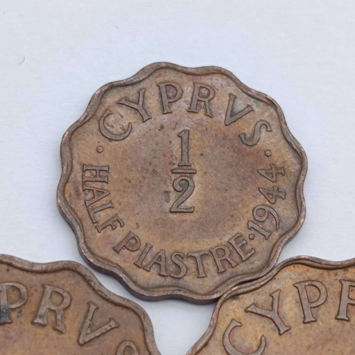 Cyprus 1942 & 1944 Paistres plus 1944 half piastre