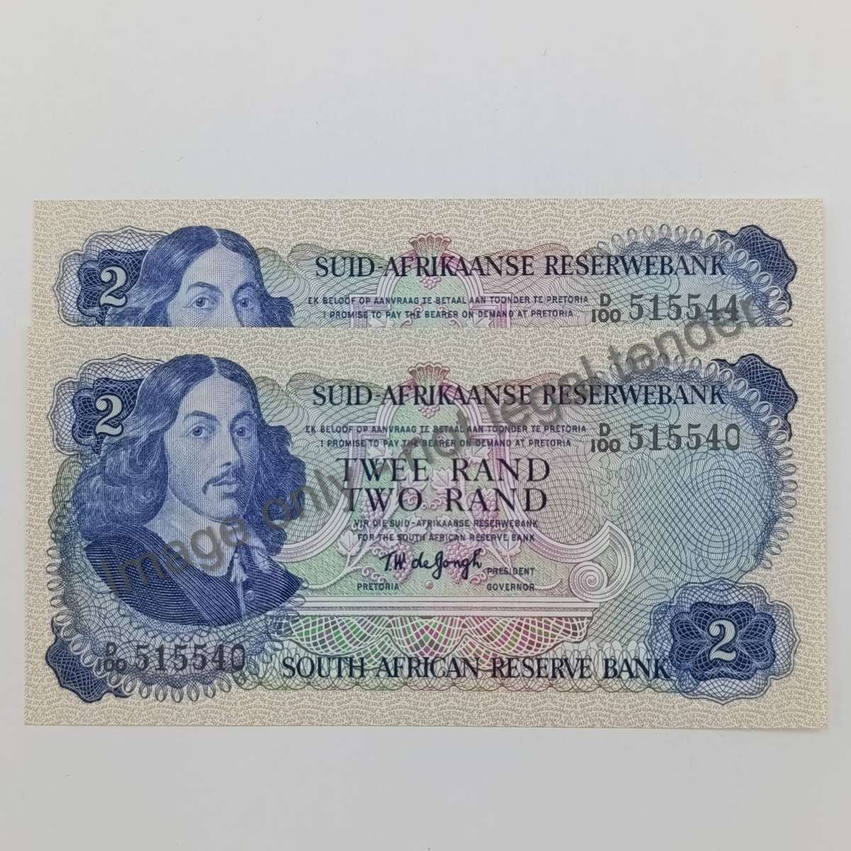 TW de Jongh second issue R2 banknotes numbers close to each other - uncirculated