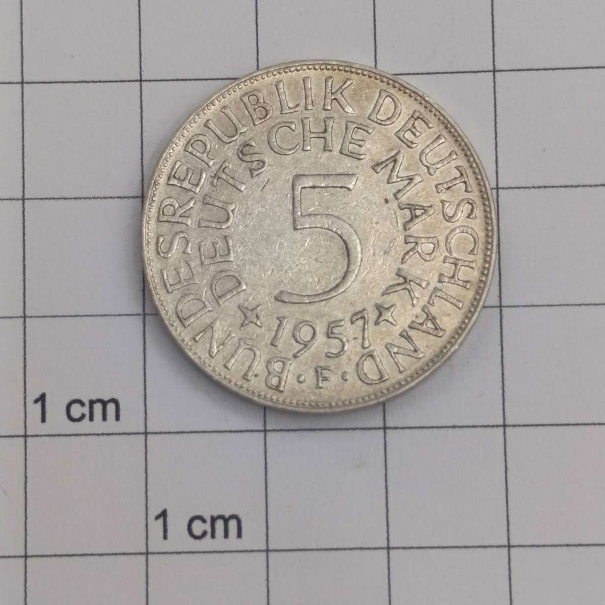 1957 F Germany 5 mark XF