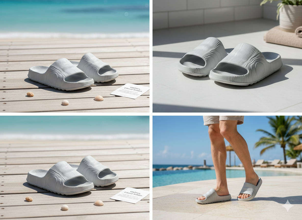 Mens Blue Mosaic Cloud Slides (Select size at Checkout)