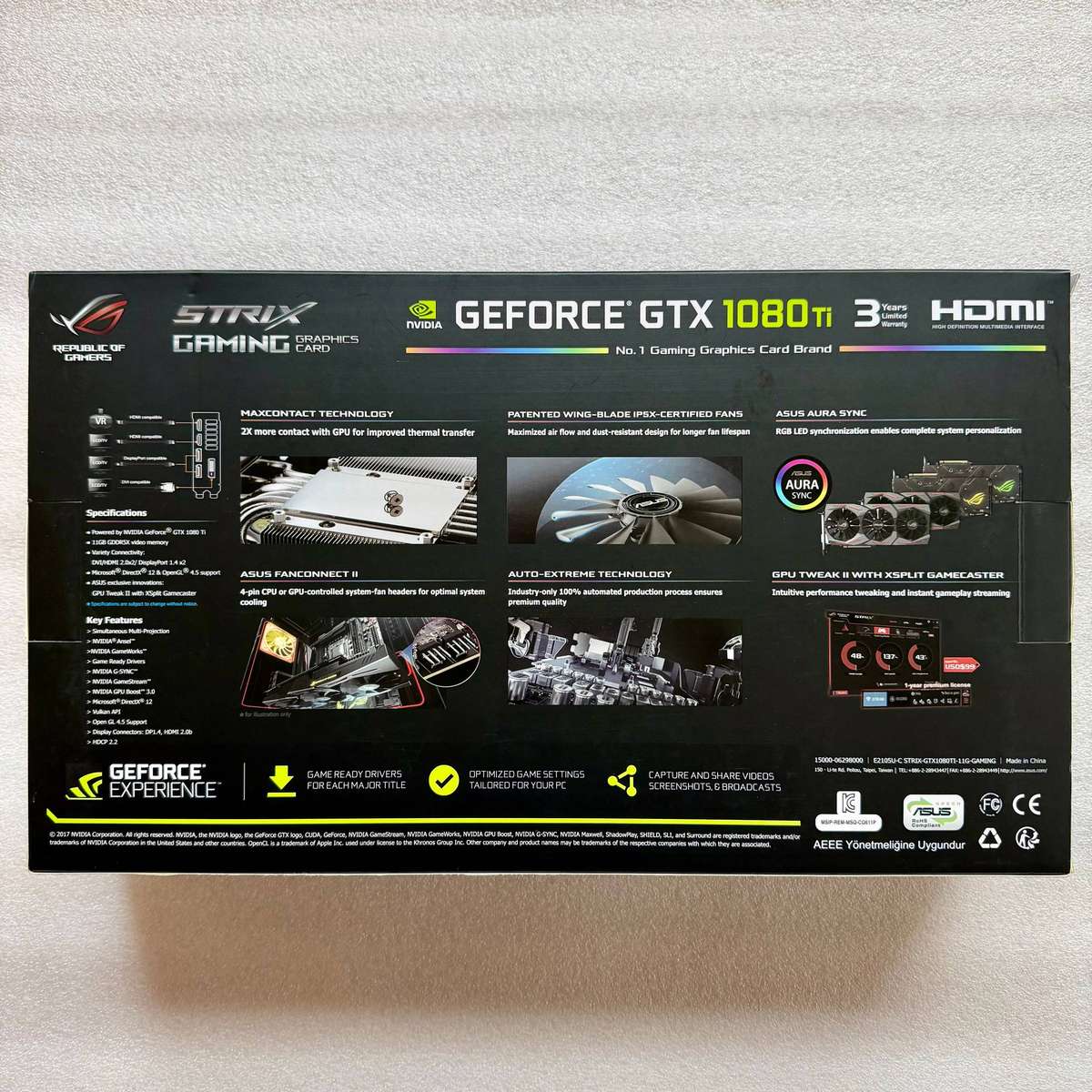 ASUS NVIDIA GeForce GTX 1080 Ti ROG STRIX 11GB