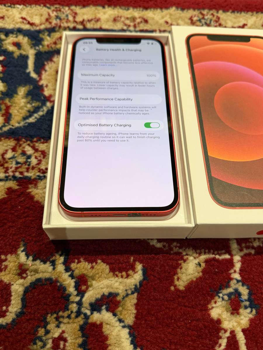 iPhone 12 64GB Product Red 100% Battery health