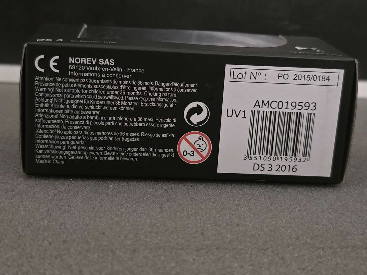 CITROEN DS 3 2016, MADE BY NOREV (SCALE 1/64)