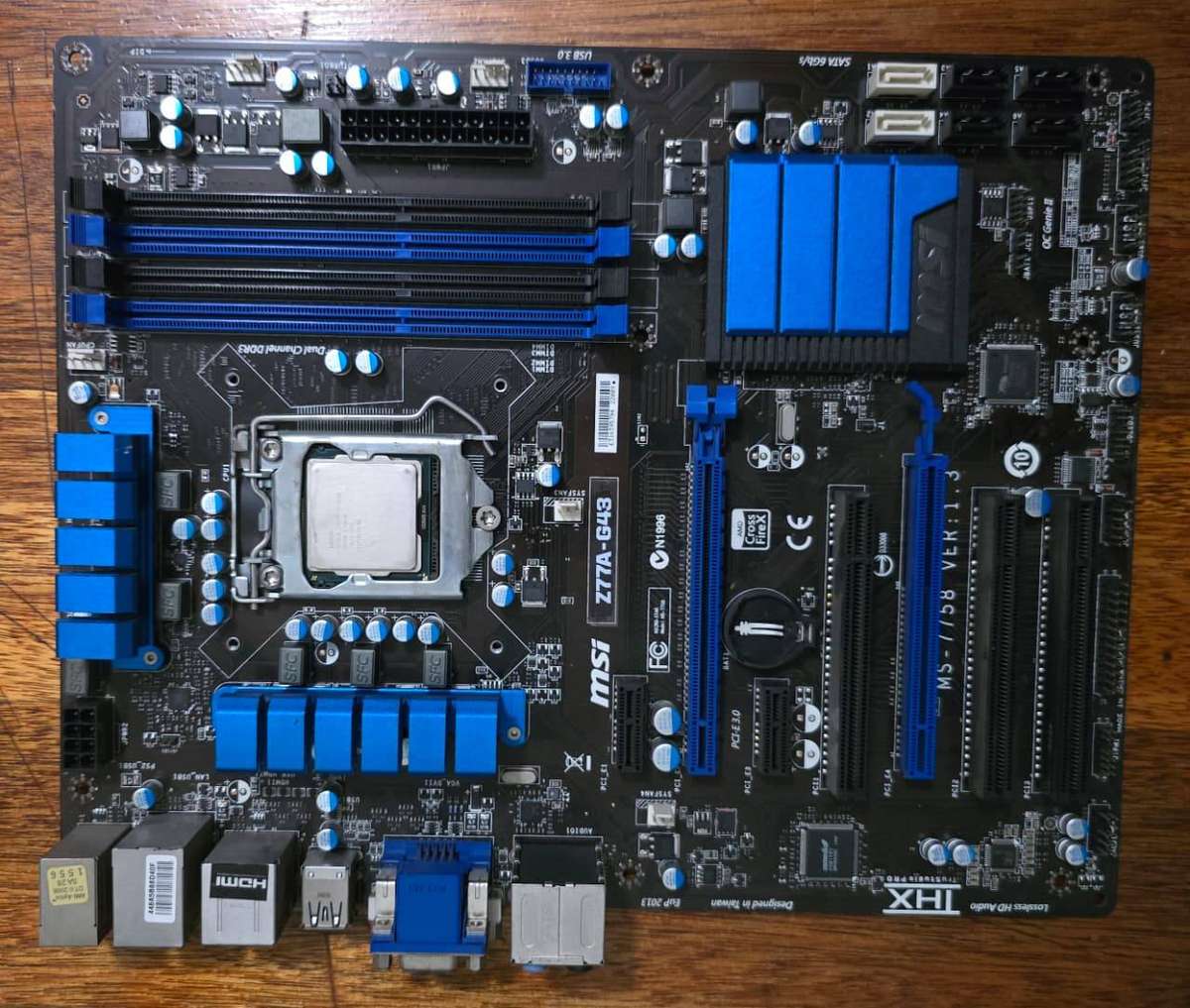 MSI Z77A-G43 Gaming Motherboard + Intel i7-2600 CPU + CPU Fan