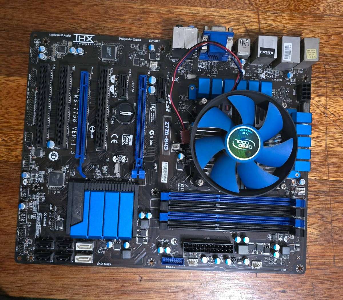 MSI Z77A-G43 Gaming Motherboard + Intel i7-2600 CPU + CPU Fan