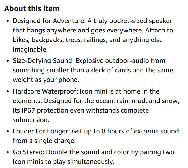 Anker Icon Mini, Waterproof Bluetooth Speaker with Explosive Sound, IP67 Wcore