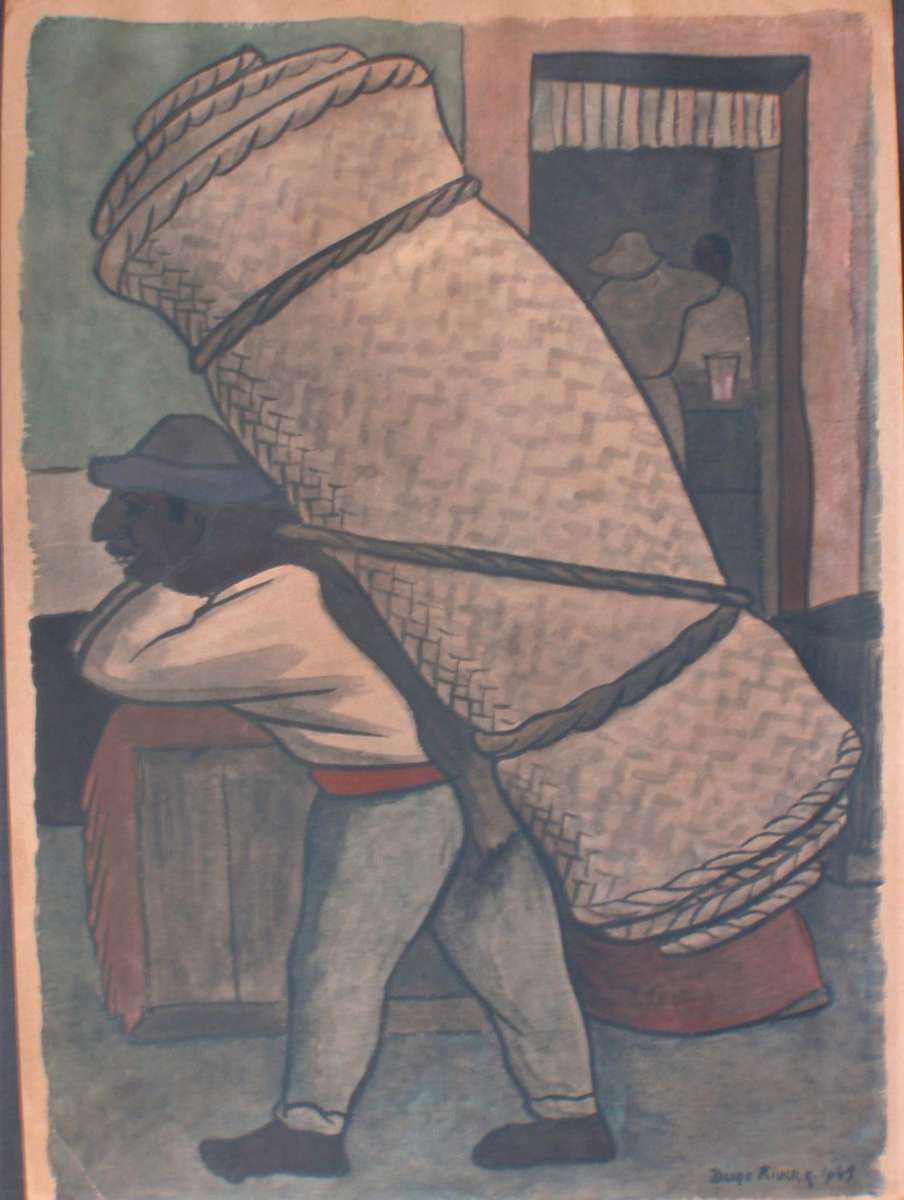 Vintage collectible print of painting by Diego Rivera - prominent Mexico painter