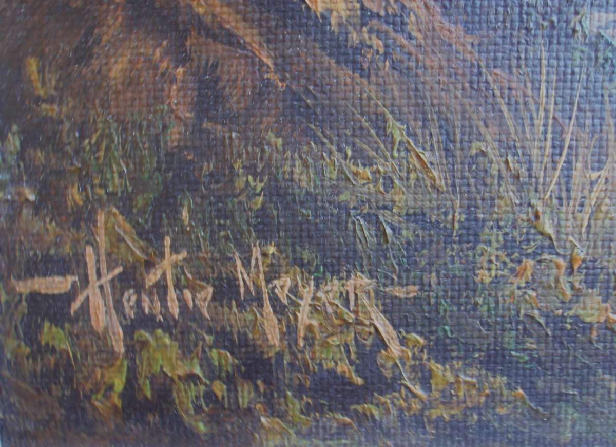 South African investment art Hentie Meyer. Listed artist Strauss & Co. Magnificent mountainscape.
