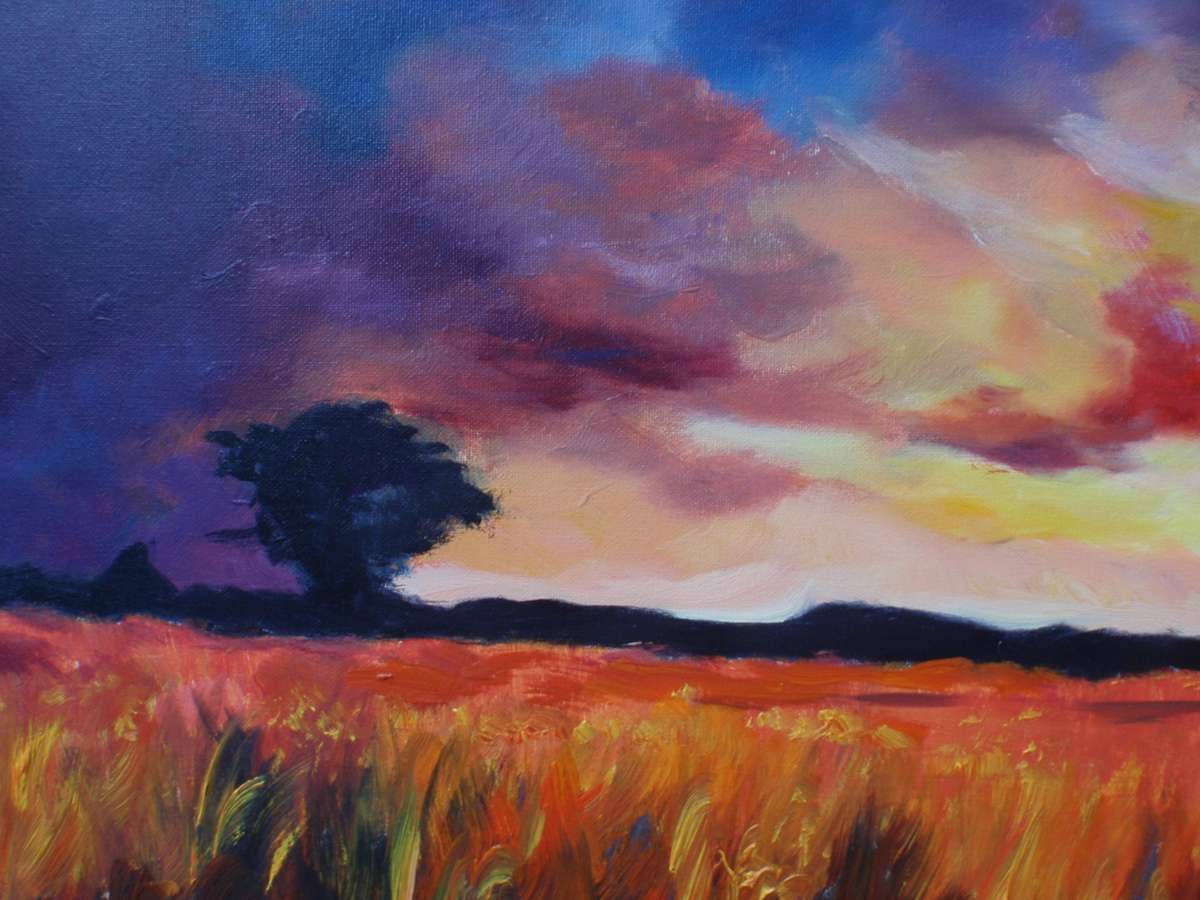 Original African landscape painting on stretched canvas. Impressionist statement piece of note!