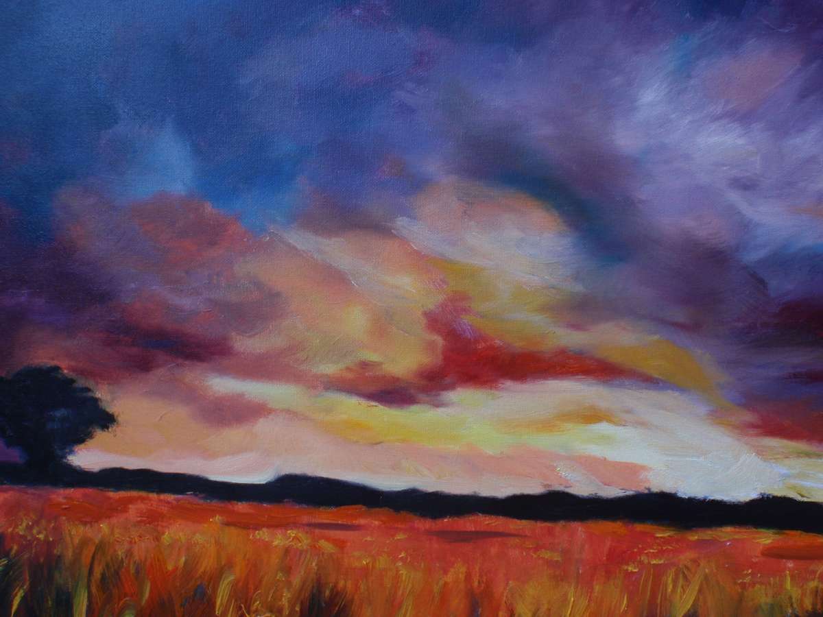 Original African landscape painting on stretched canvas. Impressionist statement piece of note!