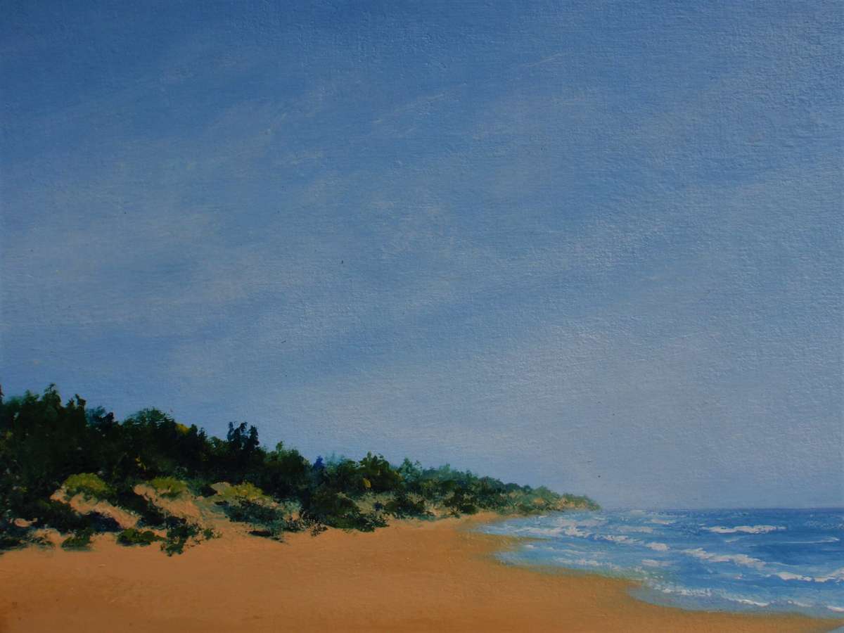 Original seascape Arlene McDade. Ansteys to Garvies, Bluff. Well known KZN artist.