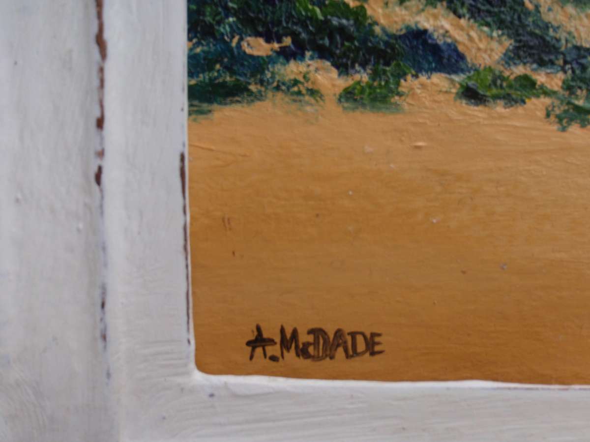 Original seascape Arlene McDade. Ansteys to Garvies, Bluff. Well known KZN artist.