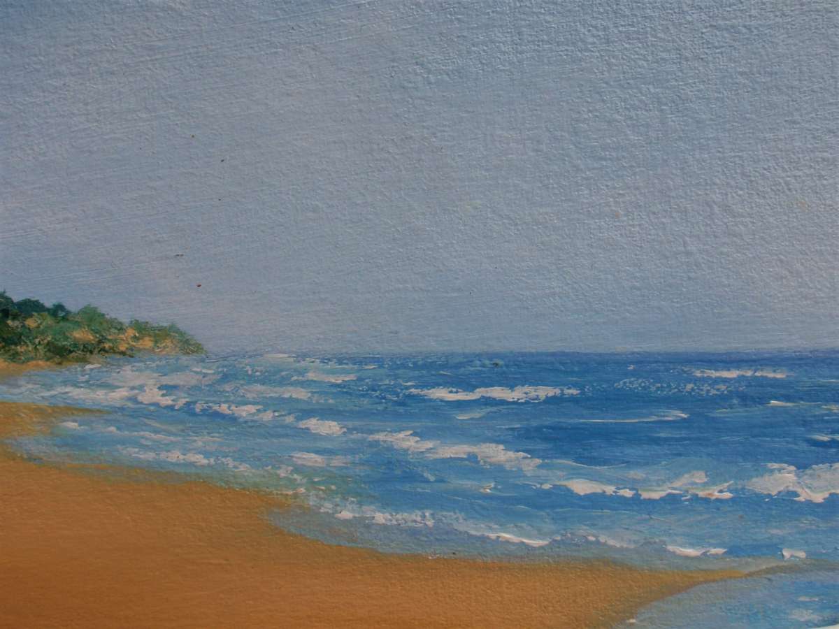 Original seascape Arlene McDade. Ansteys to Garvies, Bluff. Well known KZN artist.
