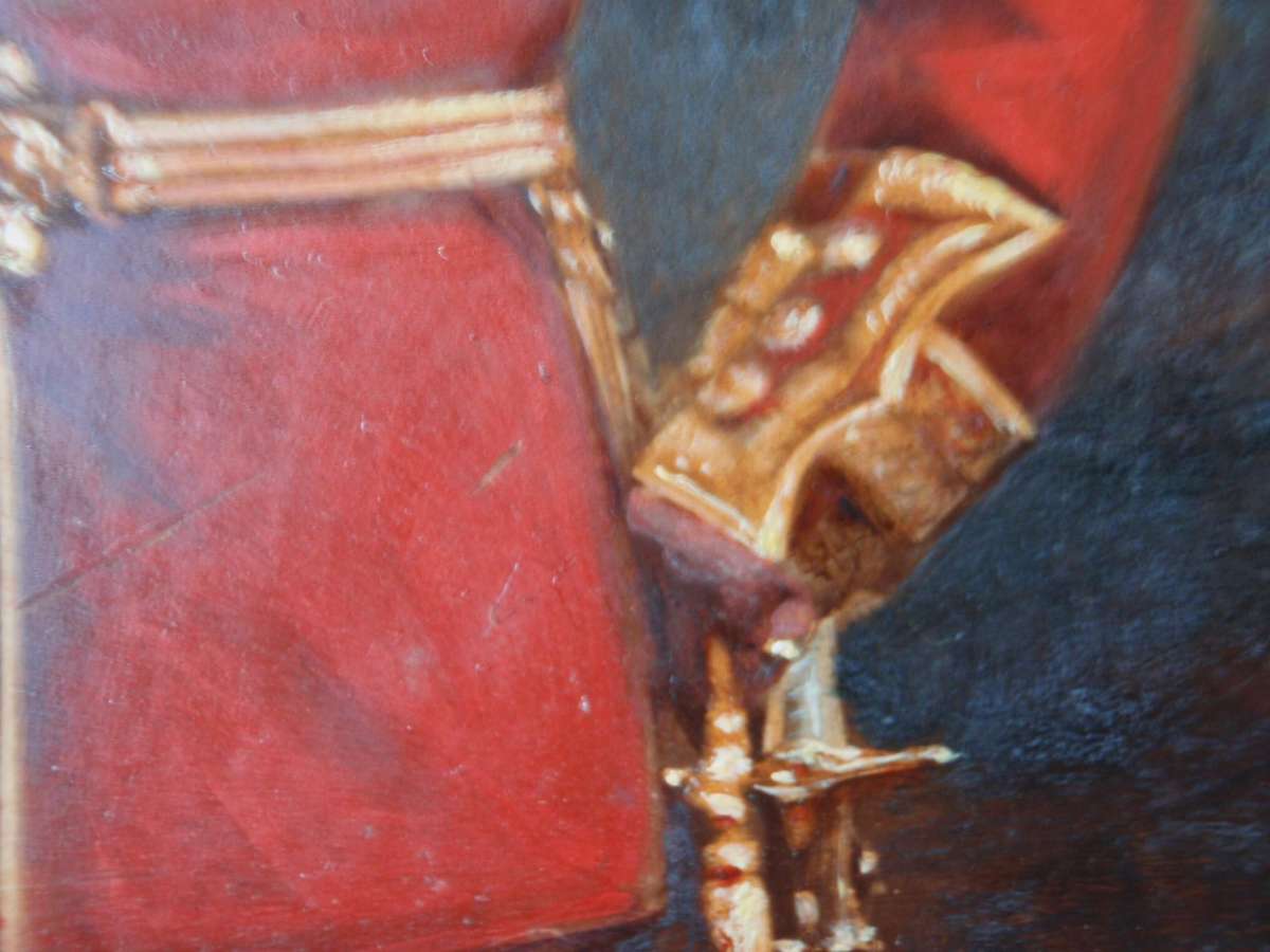 British military historical painting of officer. Circa 1800s