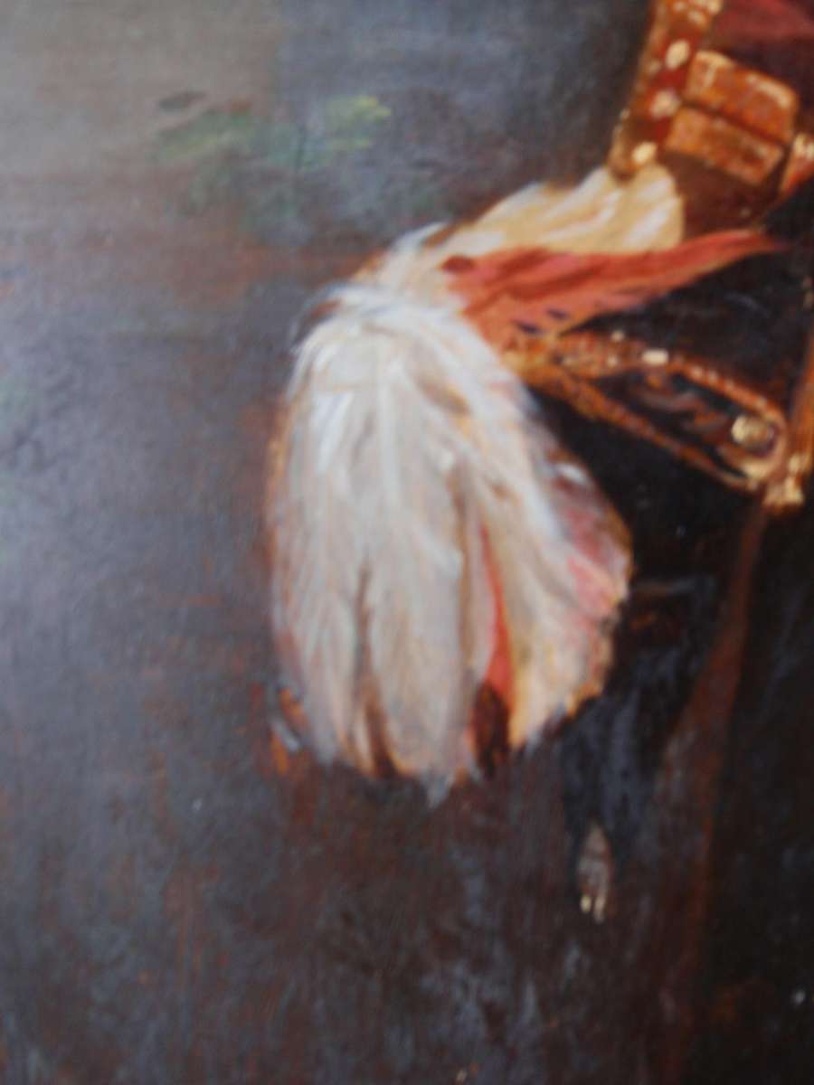 British military historical painting of officer. Circa 1800s