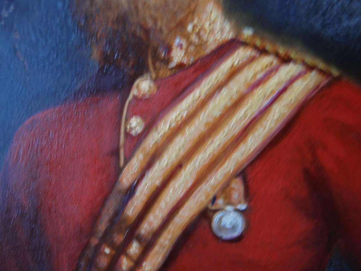 British military historical painting of officer. Circa 1800s