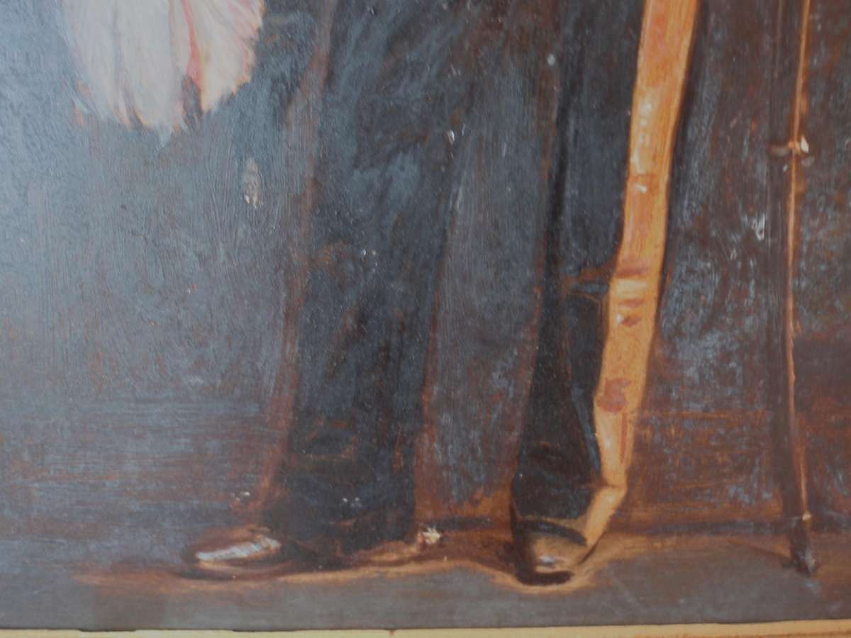 British military historical painting of officer. Circa 1800s