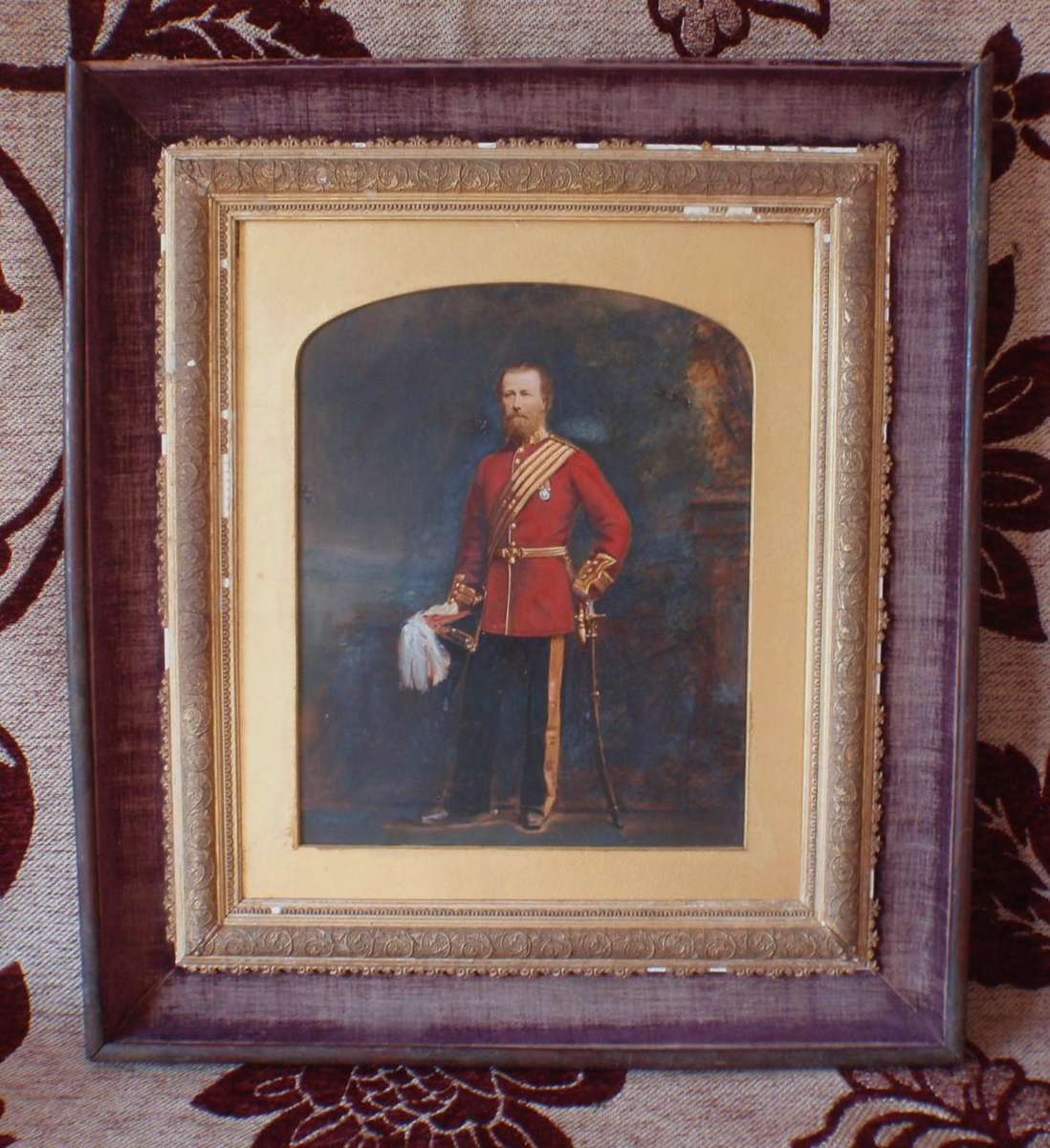 British military historical painting of officer. Circa 1800s