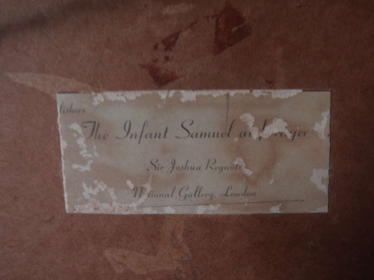 Beautiful vintage print of original, Infant Samuel At Prayer. Joshua Reynolds, National Gallery.