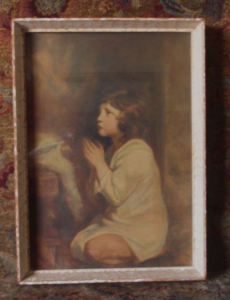 Beautiful vintage print of original, Infant Samuel At Prayer. Joshua Reynolds, National Gallery.