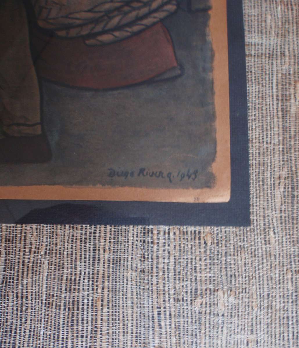 Vintage collectible print of painting by Diego Rivera - prominent Mexico painter