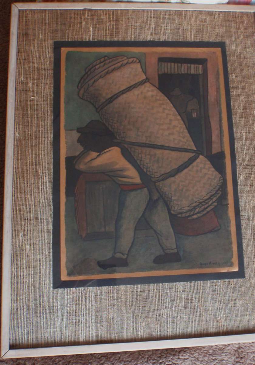 Vintage collectible print of painting by Diego Rivera - prominent Mexico painter