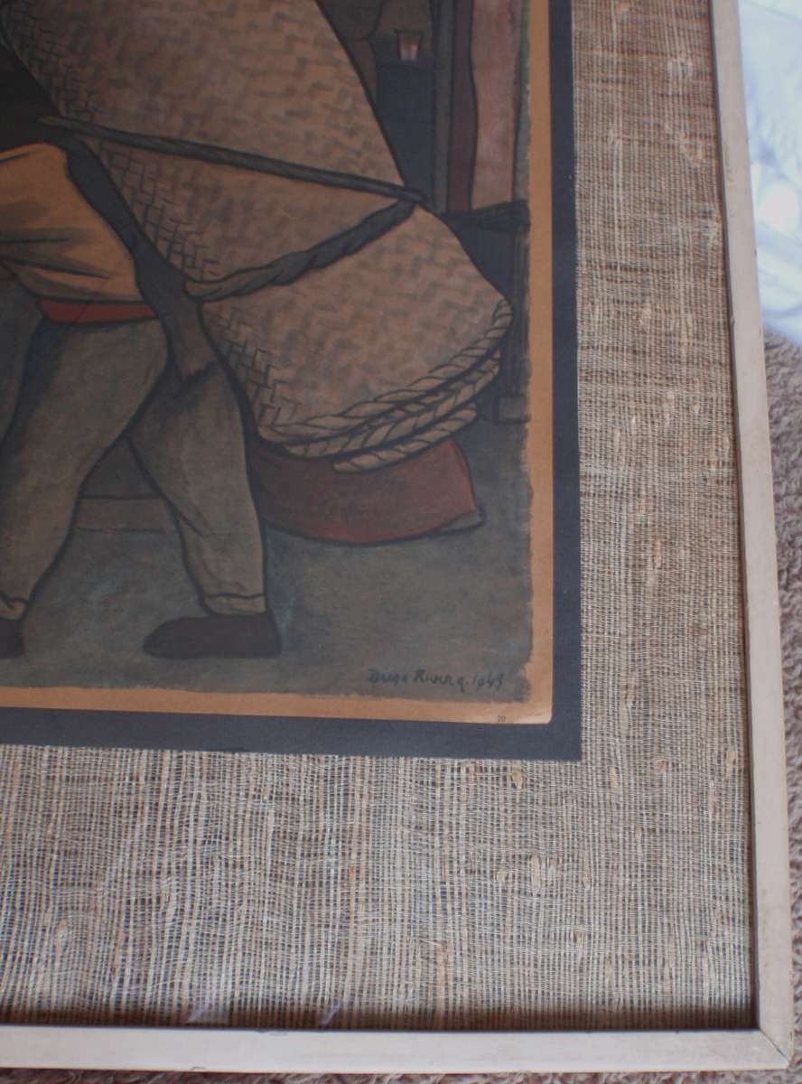 Vintage collectible print of painting by Diego Rivera - prominent Mexico painter