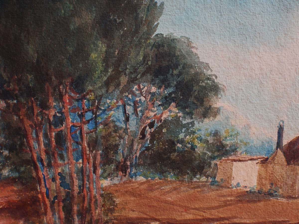 Vintage original by the late Irene Dyer 1890-1954. Farm House. Well executed watercolour.