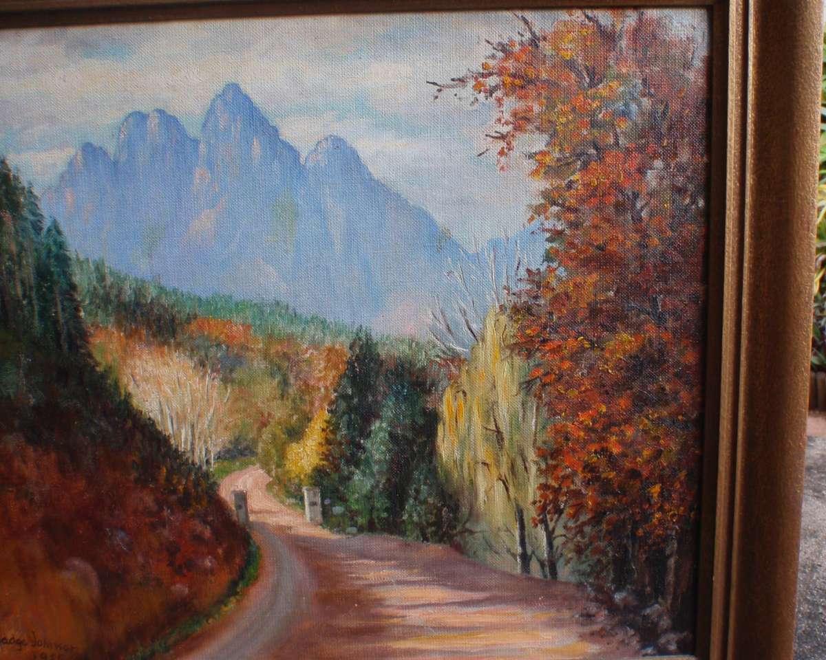 Spectacular original Madge Johnson oil painting. Signed and dated 1955. Statement piece of beauty.