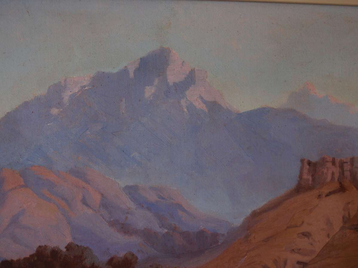 Original impressionist oil painting Mountain Stream. Impressive well executed piece signed by artist