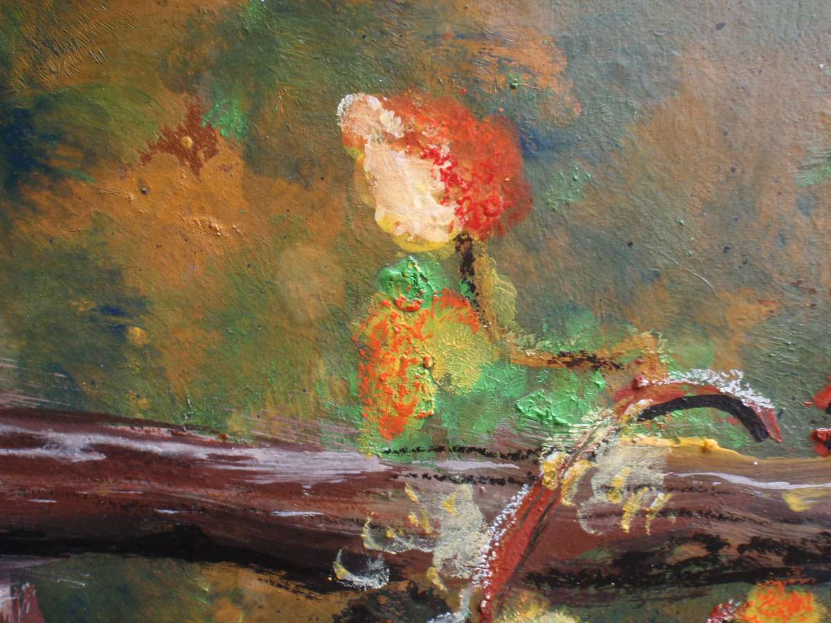 Original painting of Rambling Roses. Beautiful garden scene.