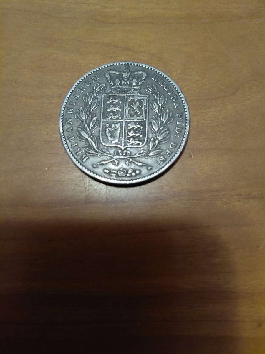 STUNNINGLY  TONED BRITISH SILVER 1847 CROWN HIGH DETAIL