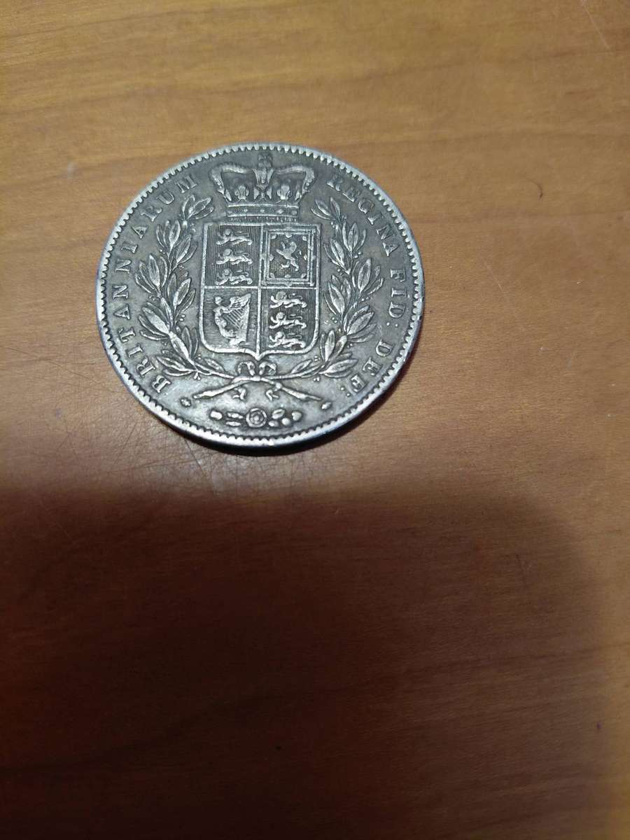 STUNNINGLY  TONED BRITISH SILVER 1847 CROWN HIGH DETAIL