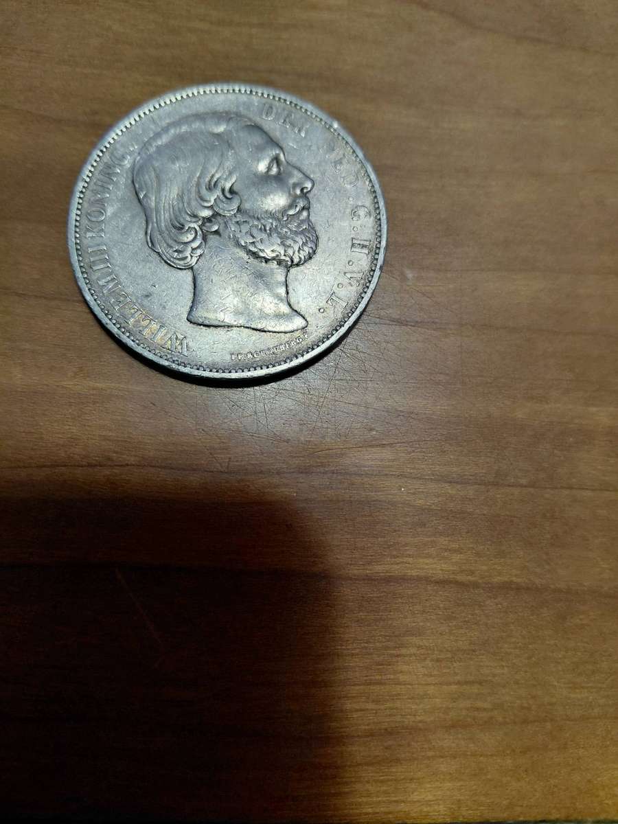 LARGE DUTCH SILVER CROWN SIZE 1874  2 AND A HALF GULDEN HIGH GRADE