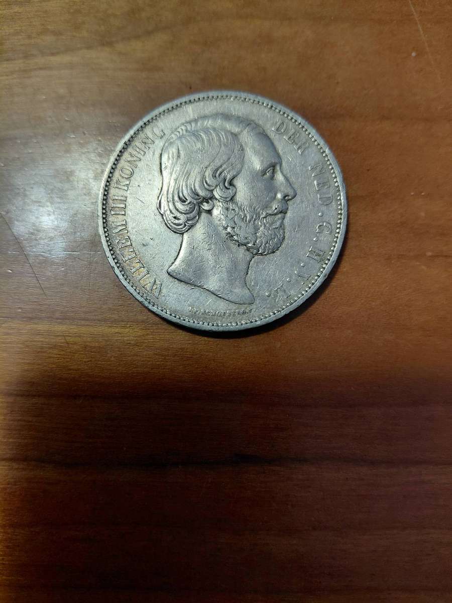 LARGE DUTCH SILVER CROWN SIZE 1874  2 AND A HALF GULDEN HIGH GRADE