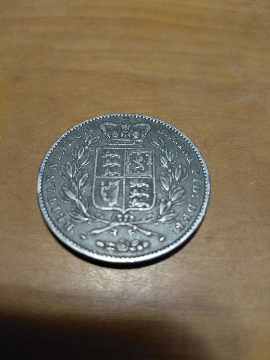 STUNNINGLY  TONED BRITISH SILVER 1847 CROWN HIGH DETAIL