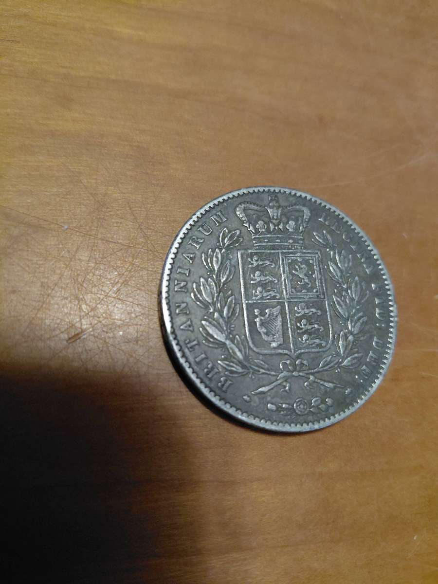 STUNNINGLY  TONED BRITISH SILVER 1847 CROWN HIGH DETAIL