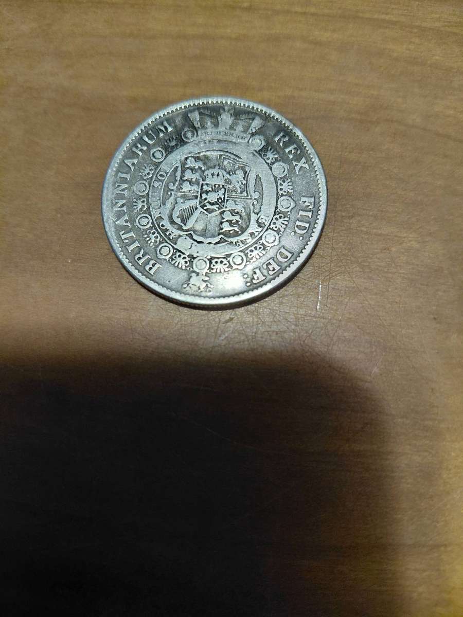 1817 silver British half crown -the first type that the king did not like.!