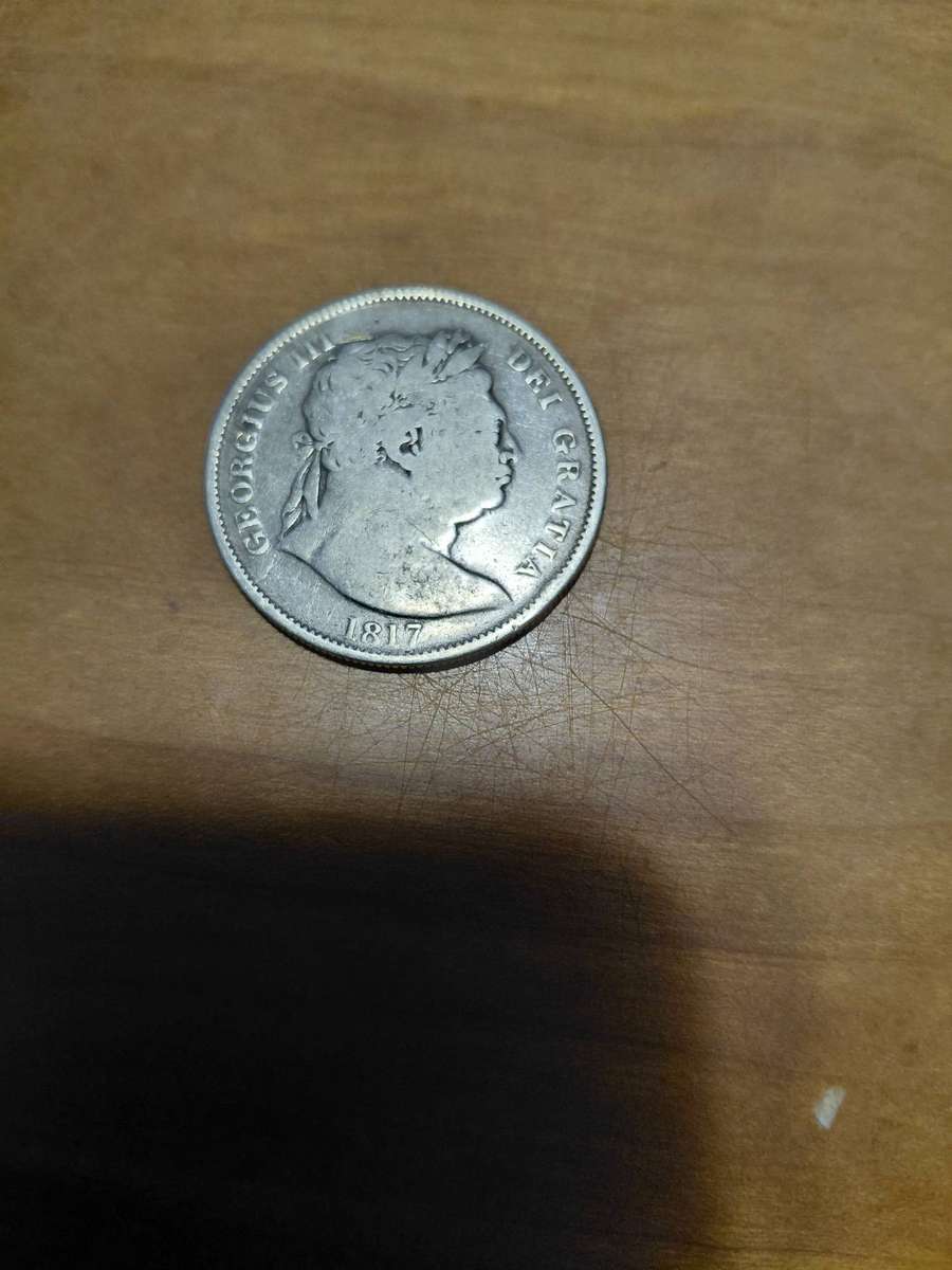 1817 silver British half crown -the first type that the king did not like.!
