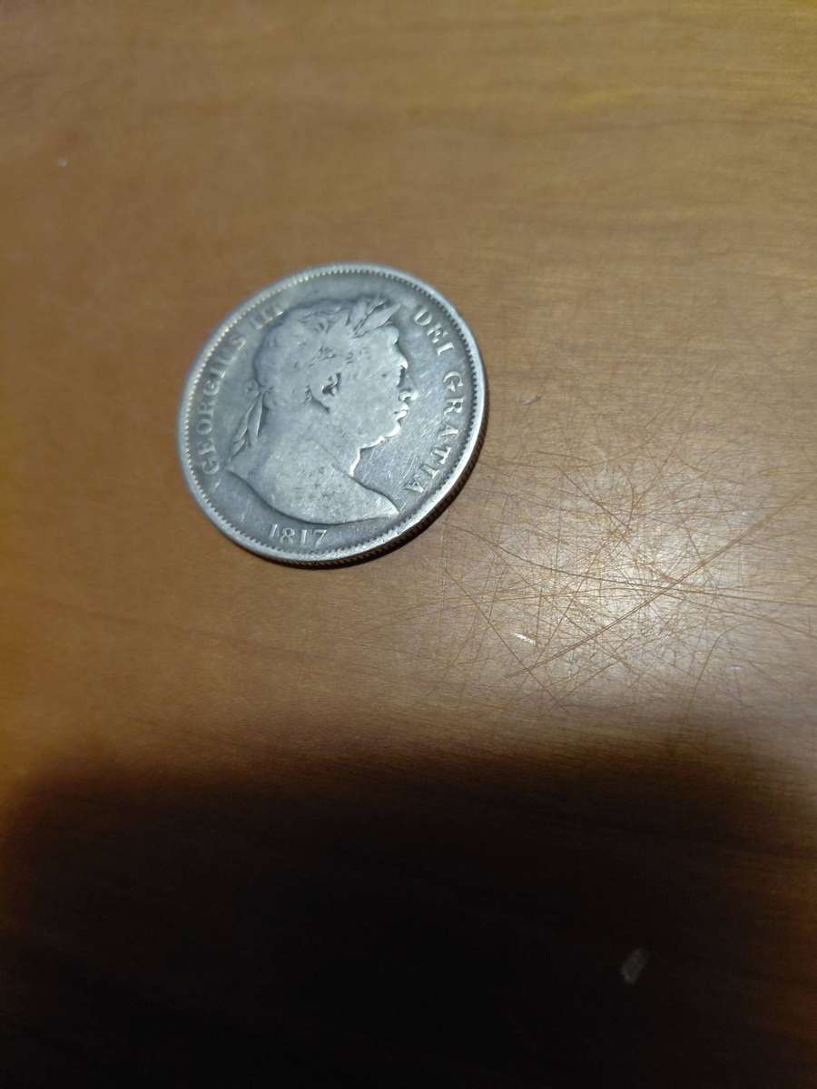1817 silver British half crown -the first type that the king did not like.!