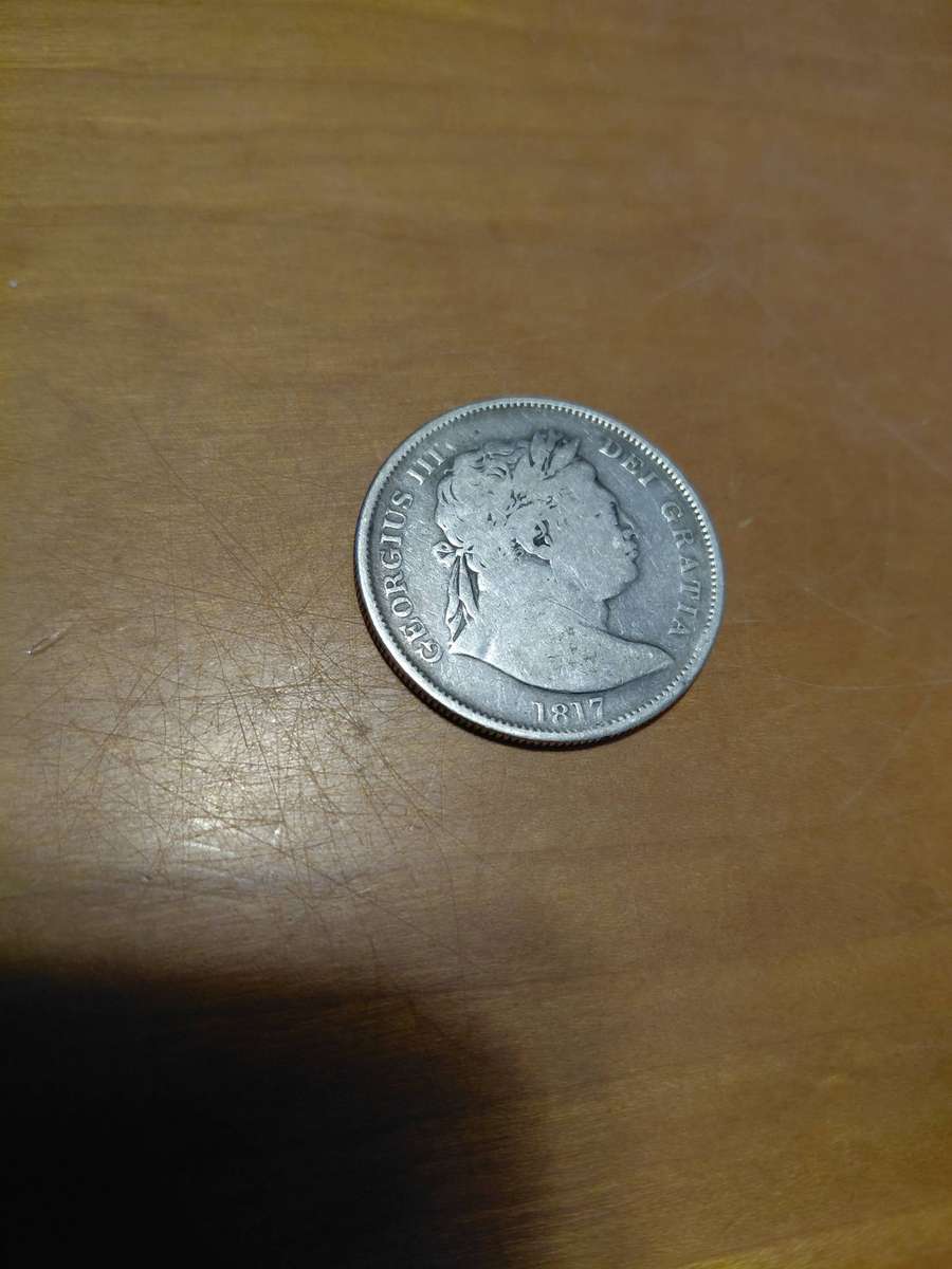 1817 silver British half crown -the first type that the king did not like.!