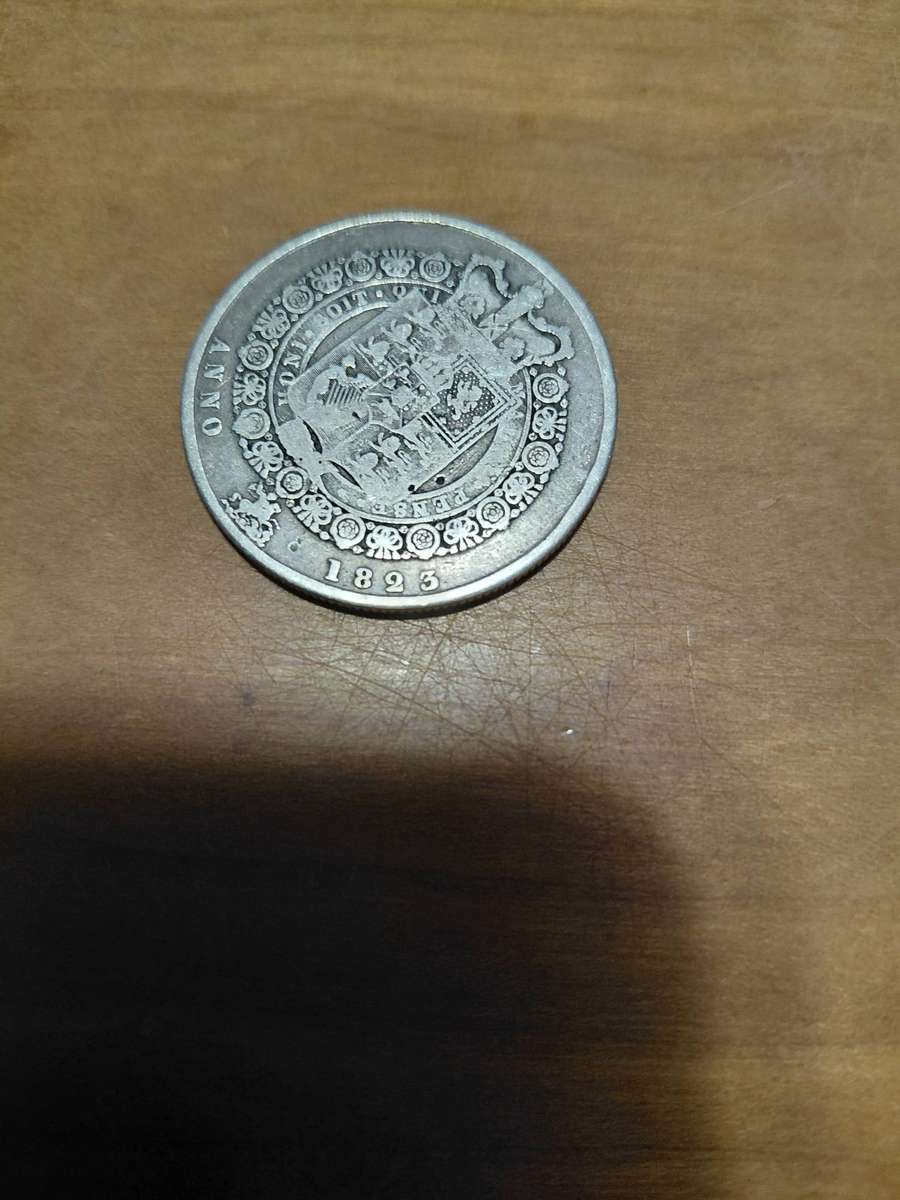 1823 silver  British half crown .Good detail.