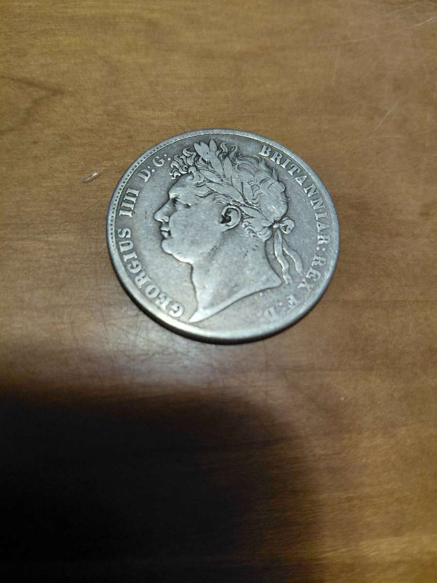 1823 silver  British half crown .Good detail.