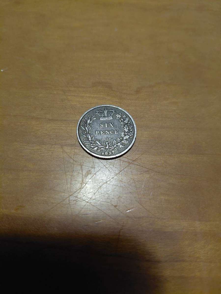 NICELY TONED 1839 SILVER SIX PENCE VERY GOOD DETAIL