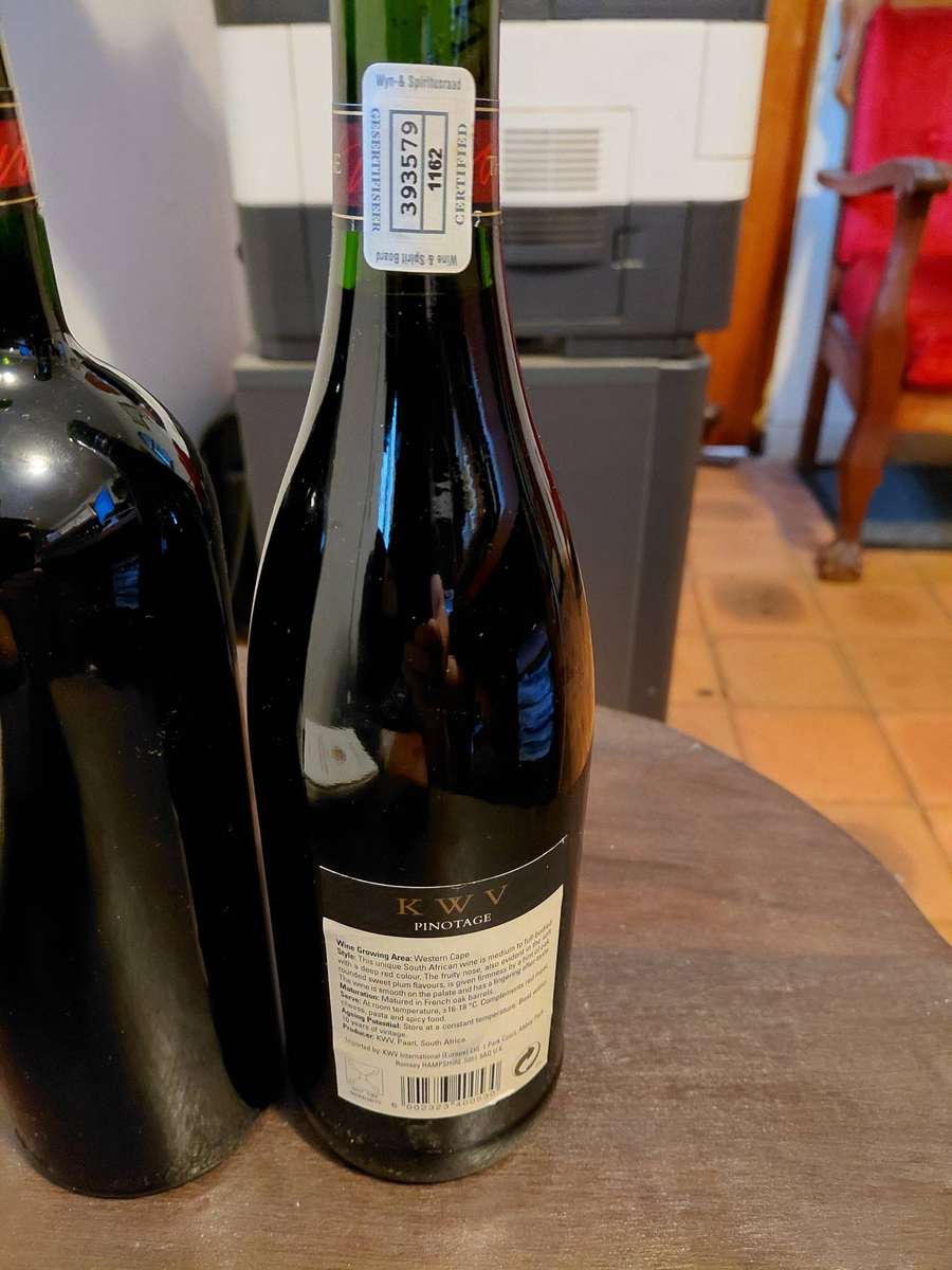 KWV SHIRAZ 1998 AND PINOTAGE 2000 750 ML UNOPENED WINE