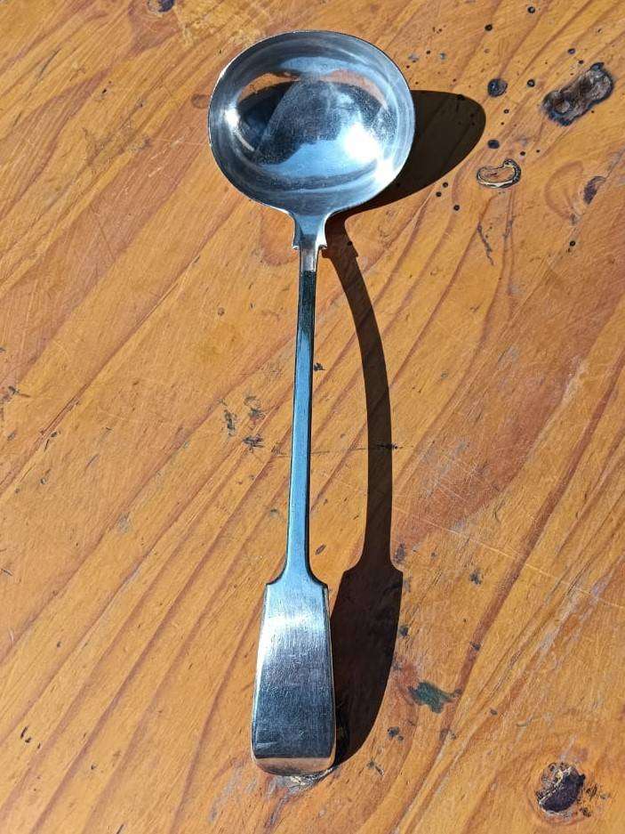 Antique 170 Year Old Elkington England Silverplated Laddle Full Elkington Hall Mark Large 33cm Long