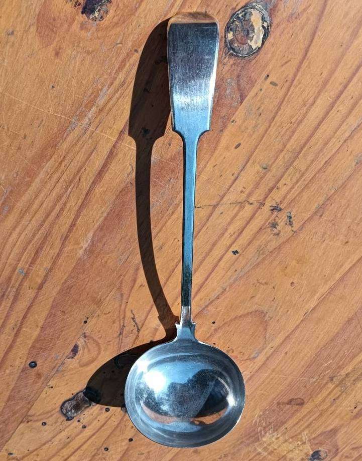 Antique 170 Year Old Elkington England Silverplated Laddle Full Elkington Hall Mark Large 33cm Long