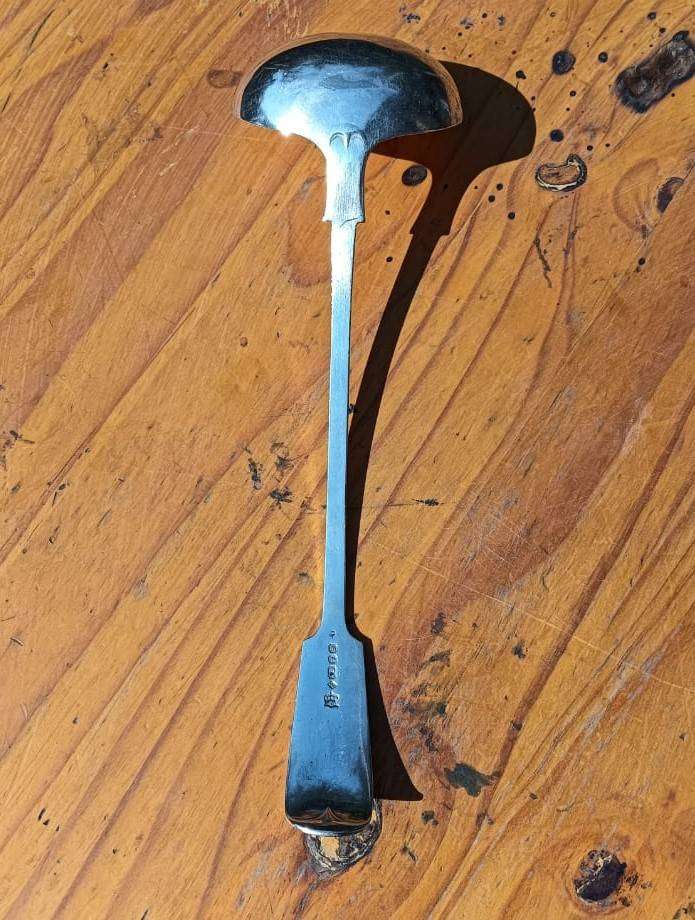 Antique 170 Year Old Elkington England Silverplated Laddle Full Elkington Hall Mark Large 33cm Long